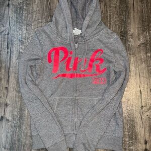 Victoria's Secret Gray Hoodie with Pink Label